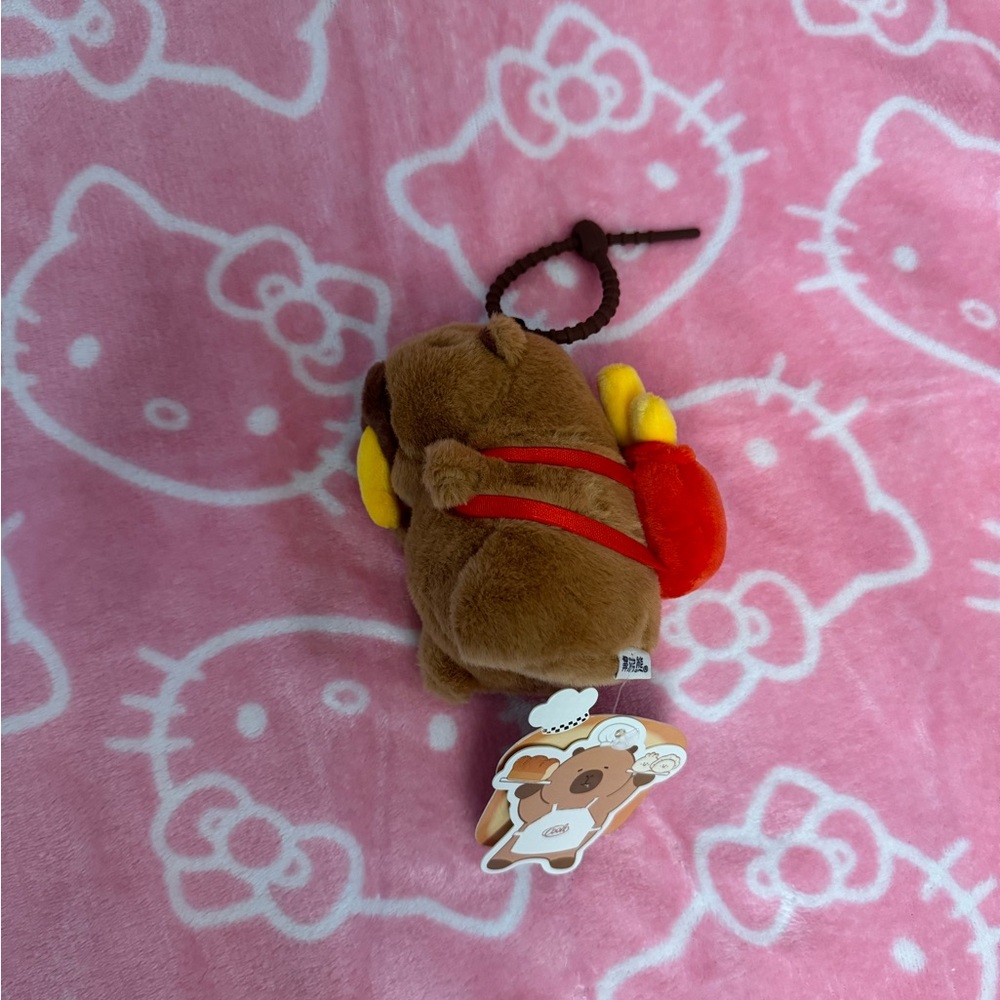 Capybara French fries Plush Keychain bag charm BNWT